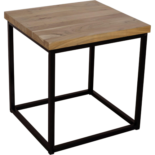 Ames End Table in Solid Wood & Metal